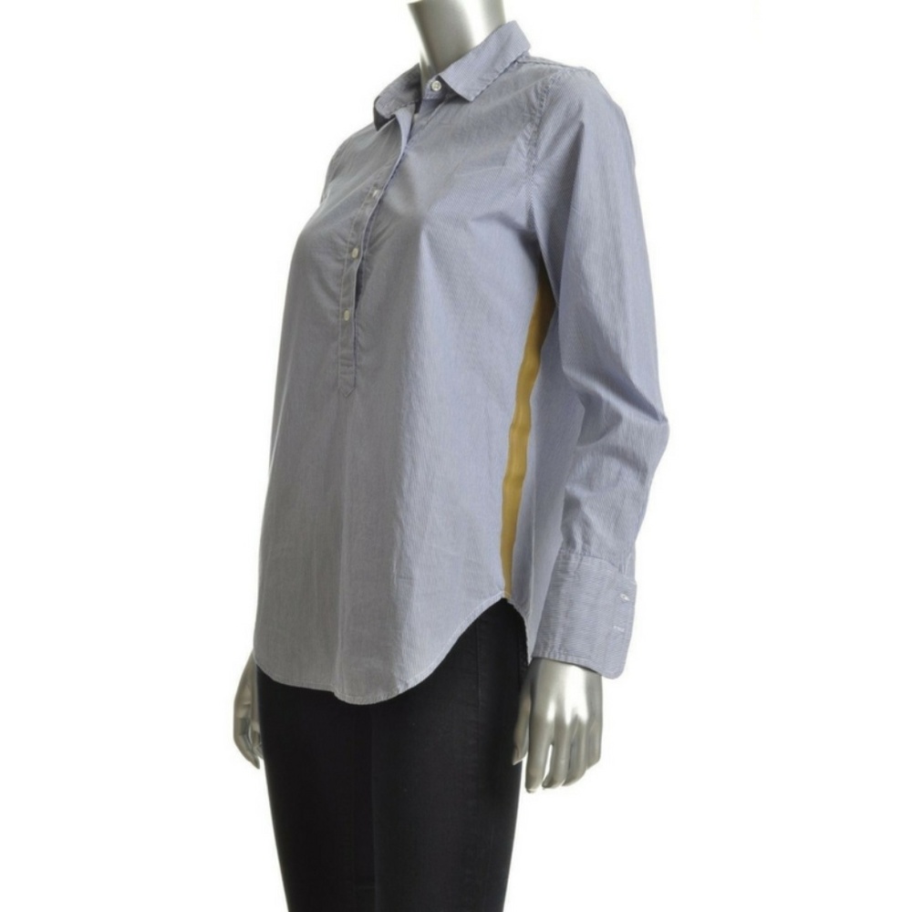 J CREW Button Down Shirt Striped Blue